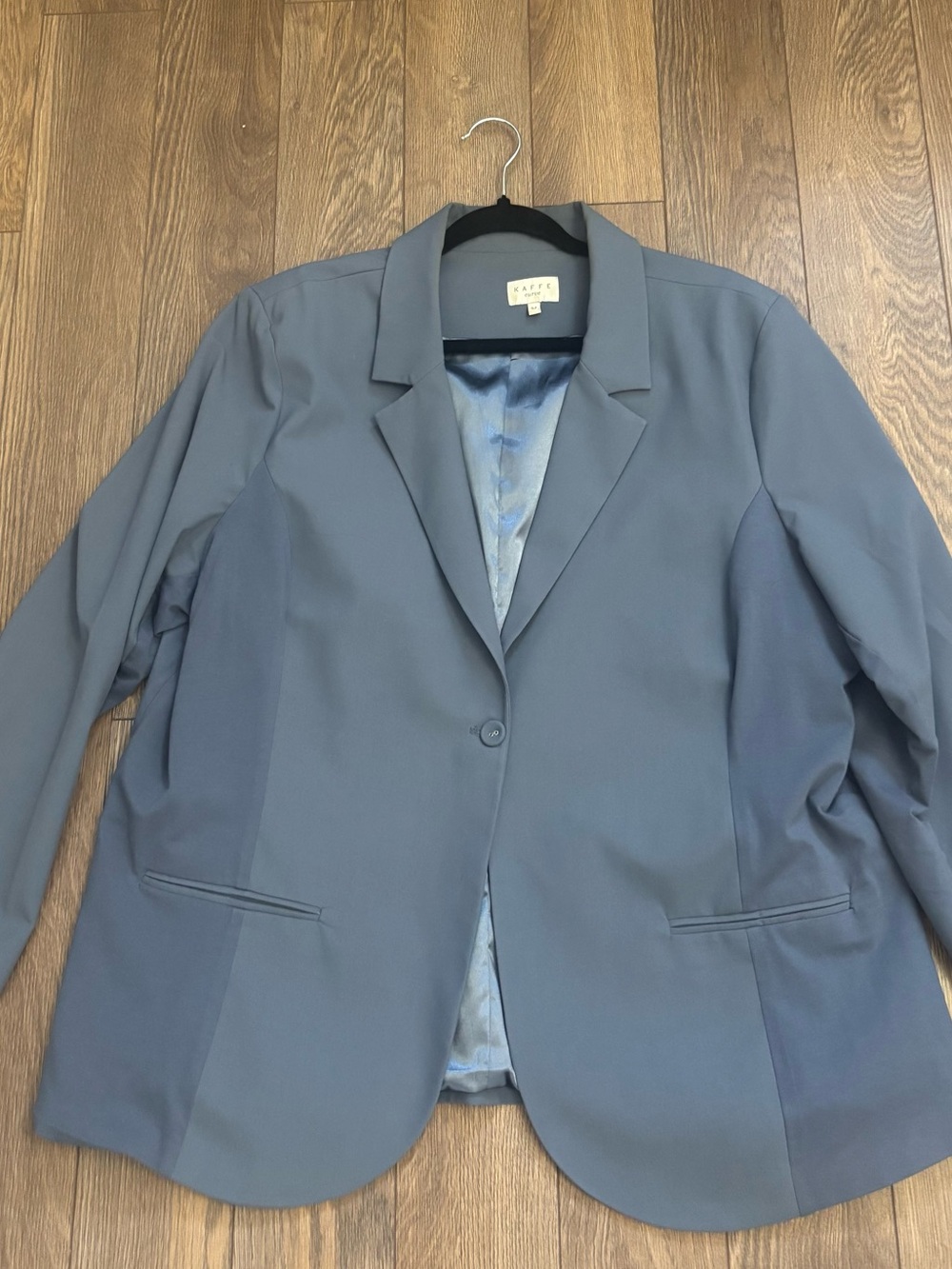 Kaffe curve Plus Size Slate Blue Single-Button Blazer